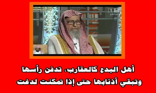 ‫أهل البدع كالعقارب، تدفن رأسها وتبقي أذنابها حتى إذا تمكنت لدغت‬‎ 